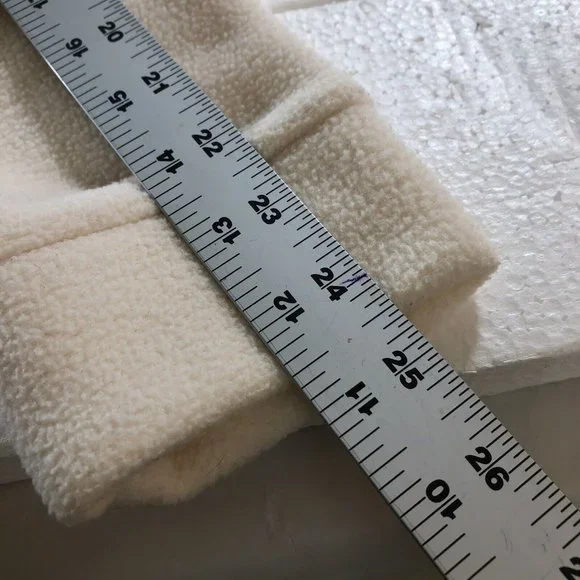 Merona Womens  Size L Full Zip Knit Sweater Jacket Fleece Ivory White Coat - Picture 11 of 12